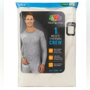 Fruit of the Loom Men's Thermal Waffle Crew Top, Sizes M, XL